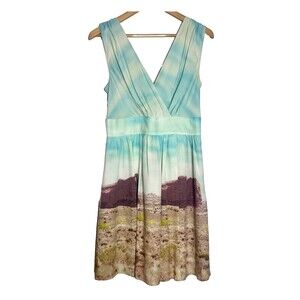 PLENTY TRACY REESE Silk Little Mesa Perfect Dress Landscape Photo Print Size 10